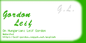 gordon leif business card